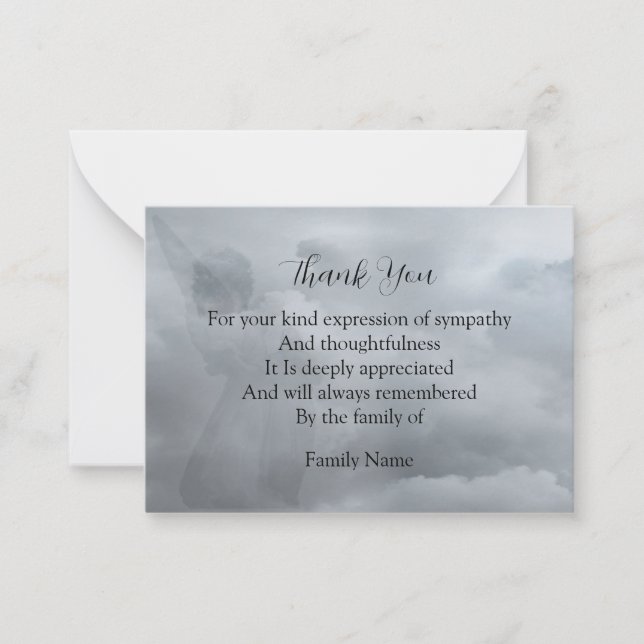 Angel's Shadow Thank You  Note Card (Front)