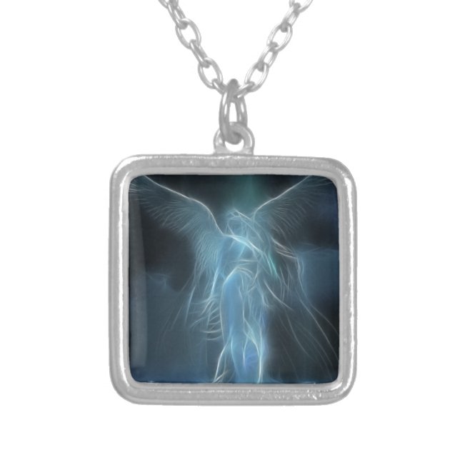 angels silver plated necklace (Front)
