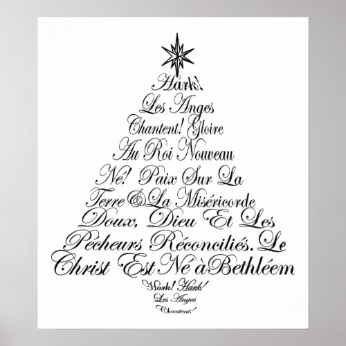 Angels Sing Christmas Tree Poster