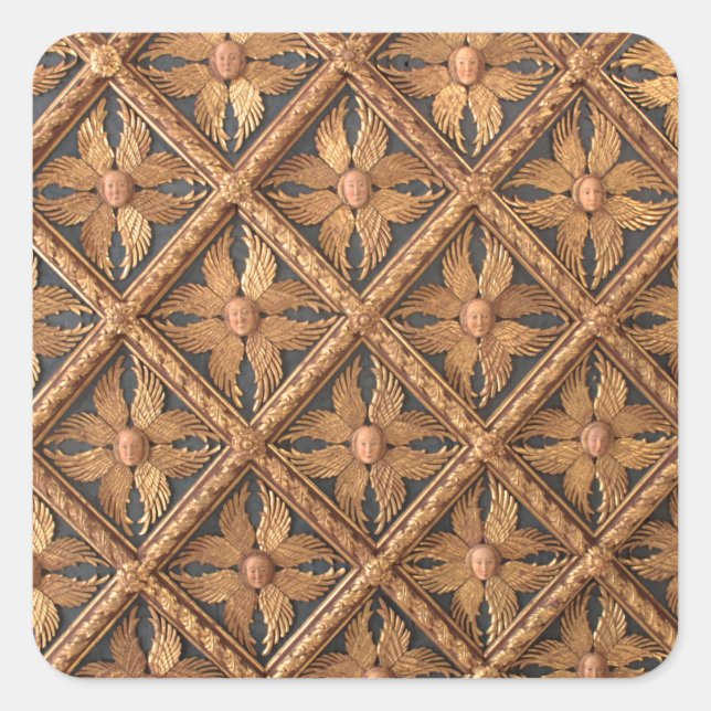 Angels. Six Winged Seraphim. Accademia Gallery in  Square Sticker (Front)