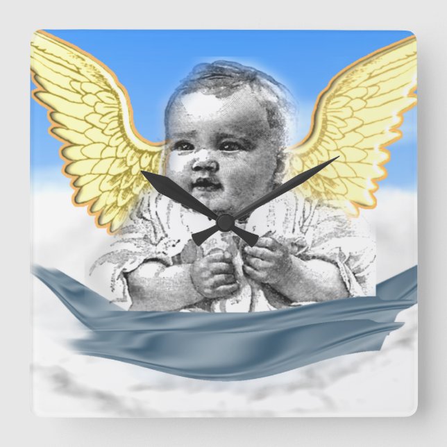 Angels Square Wall Clock (Front)