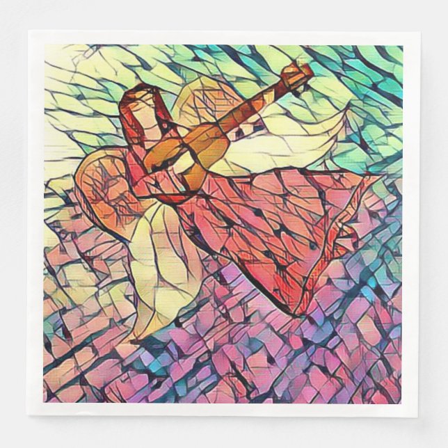 Angels Stained Glass Look  Paper Dinner Napkins (Front)