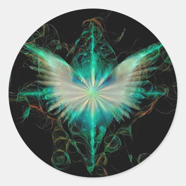 Angel's star classic round sticker (Front)