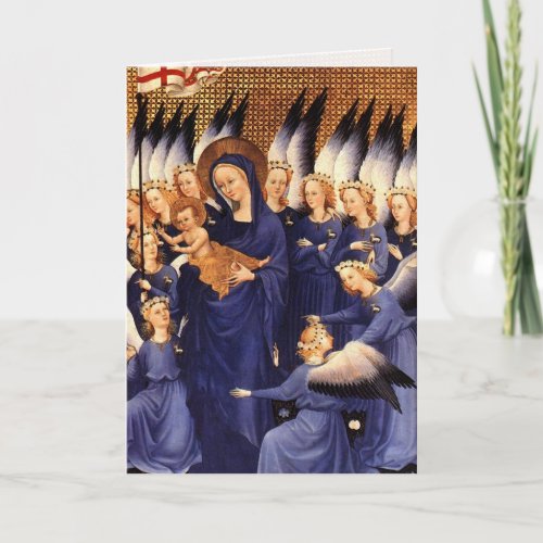 Angels Surrounding Virgin  Child _ Wilton Diptych Holiday Card