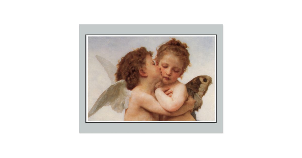 Angels, The First Kiss by Bouguereau Postcard | Zazzle.com