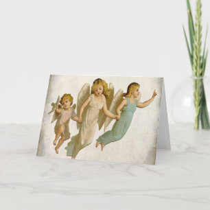 Angels Vintage Holiday Christmas Art Card