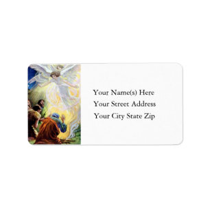 Angels Visit Shepherds Vintage Address Label