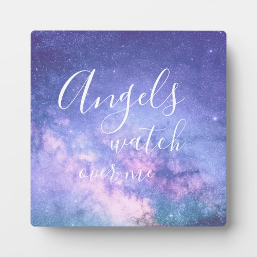 Angels Watch Over Me beautiful Blessing Stardust Plaque