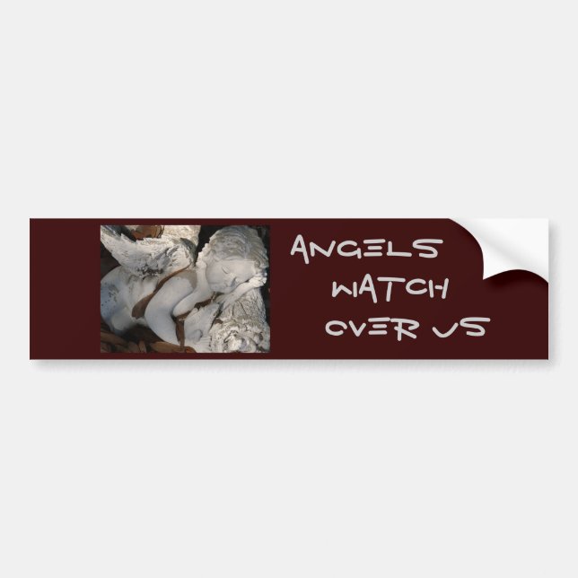 Angels, Watch Over Us Bumper Sticker (Front)
