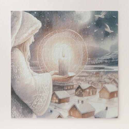 Angels watch over you Nordic style Jigsaw Puzzle