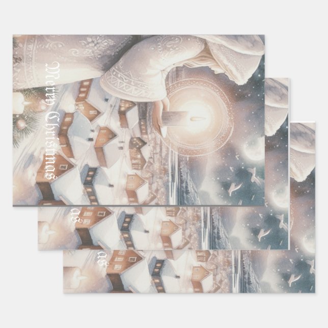 Angels watch over you wrapping paper sheets (Set)