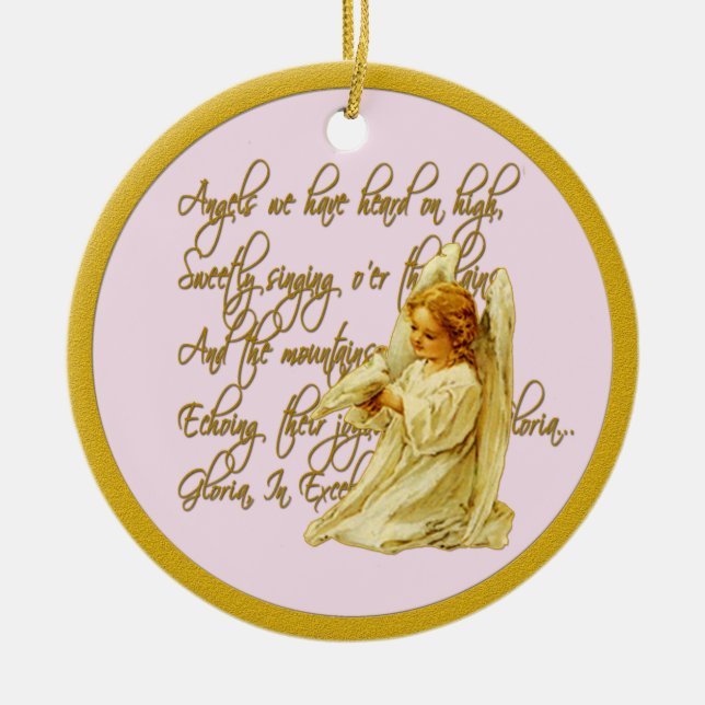 Angels We Have Heard On High Christmas Ornament (Front)