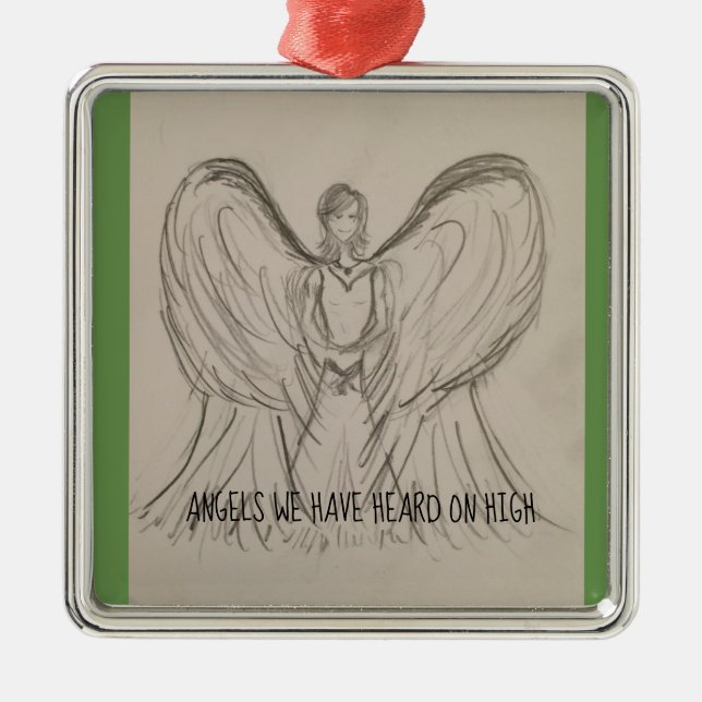 Angels we have heard on high metal ornament (Front)