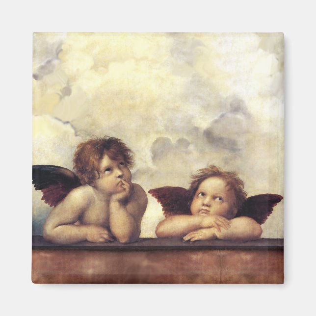 ANGELS / Winged Cherub Raffaello Sanzio Magnet (Front)