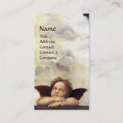 ANGELS Winged Cherub Red Wax Seal Monogram Business Card