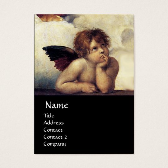 ANGELS Winged Cherubs, black Business Card