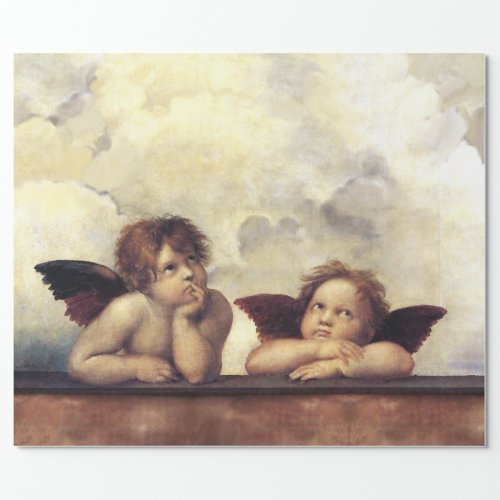 ANGELS Winged Cherubs Christmas Wrapping Paper