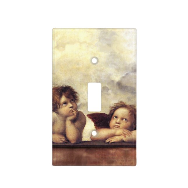 ANGELS / Winged Cherubs ,Clouds Raffaello Sanzio Light Switch Cover (Front)