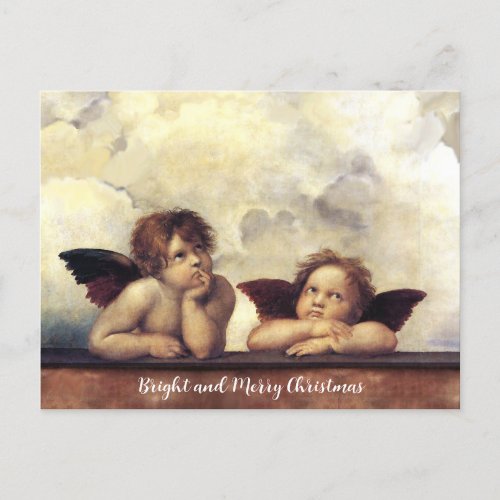 ANGELS  Winged Cherubs Clouds Raffaello Sanzio Postcard