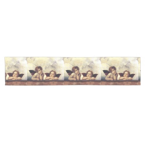 ANGELS  Winged Cherubs Clouds Raffaello Sanzio Short Table Runner