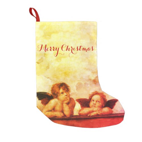 ANGELS  Winged Cherubs Clouds Raffaello Sanzio Small Christmas Stocking