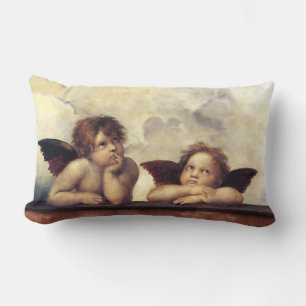 ANGELS / Winged Cherubs ,Clouds Raffaello Sanzio T Lumbar Pillow