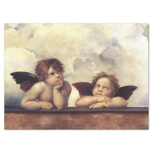 ANGELS  Winged Cherubs Clouds Raffaello Sanzio Tissue Paper