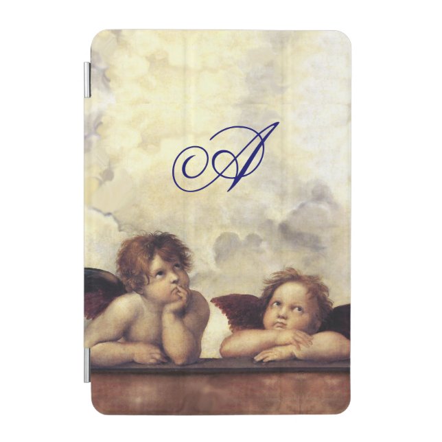 ANGELS /Winged Cherubs Monogram iPad Mini Cover (Front)