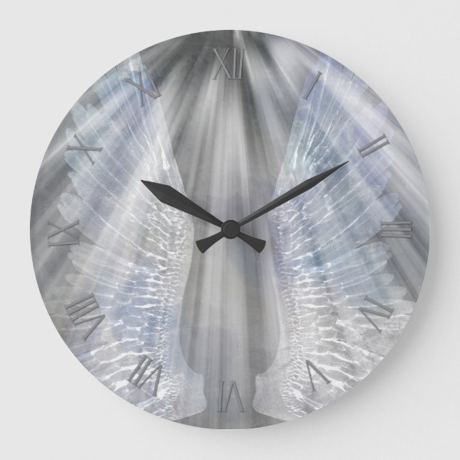 Angels wings and light large clock (Front)