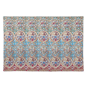 ANGELS WITH ANTIQUE JEWELS,GEMSTONES,PEARLS CLOTH PLACEMAT