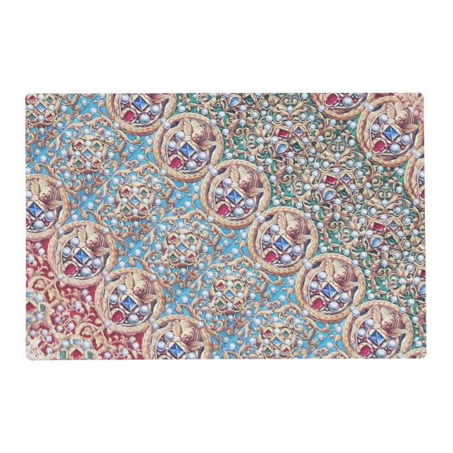ANGELS WITH ANTIQUE JEWELS,GEMSTONES,PEARLS PLACEMAT (Front)