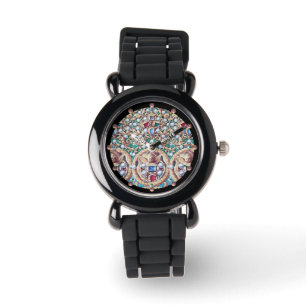 ANGELS WITH ANTIQUE JEWELS,GEMSTONES,PEARLS WATCH