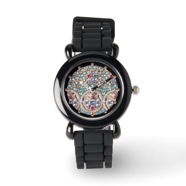 ANGELS WITH ANTIQUE JEWELS,GEMSTONES,PEARLS WATCH (Front)