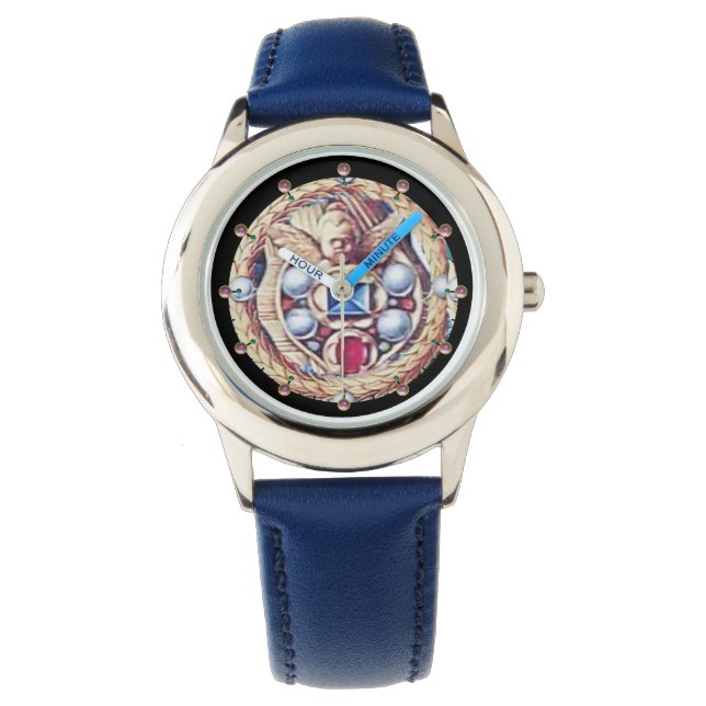 ANGELS WITH ANTIQUE JEWELS,GEMSTONES,PEARLS WATCH (Front)