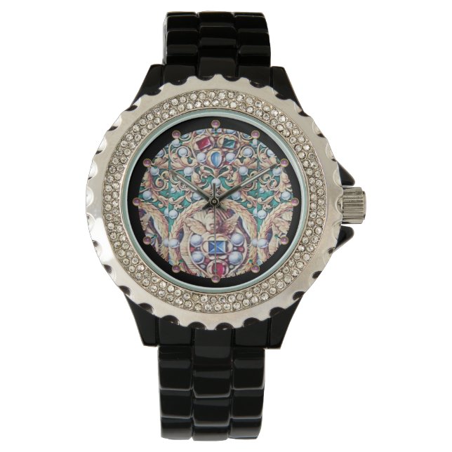 ANGELS WITH ANTIQUE JEWELS,GEMSTONES,PEARLS WATCH (Front)