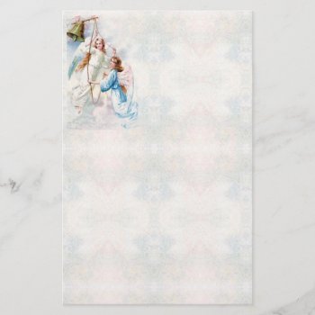 Angels With Bell Stationery by justcrosses at Zazzle