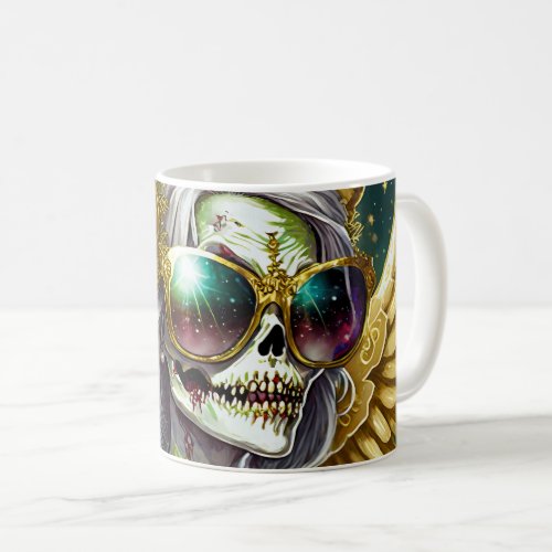 Angels with sunglasses in golden armor coffee mug