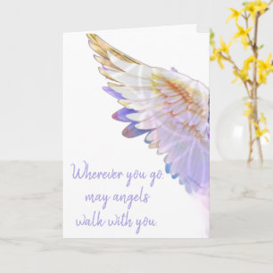 Angels With You Angel Lavender Gold Wing Greeting Card