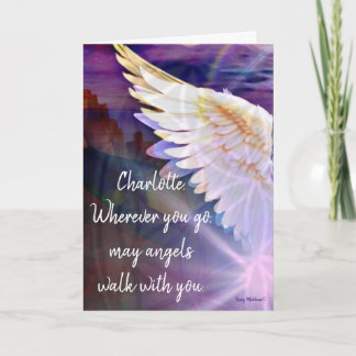 Angels With You Angel Name Folded Blank Greeting Card