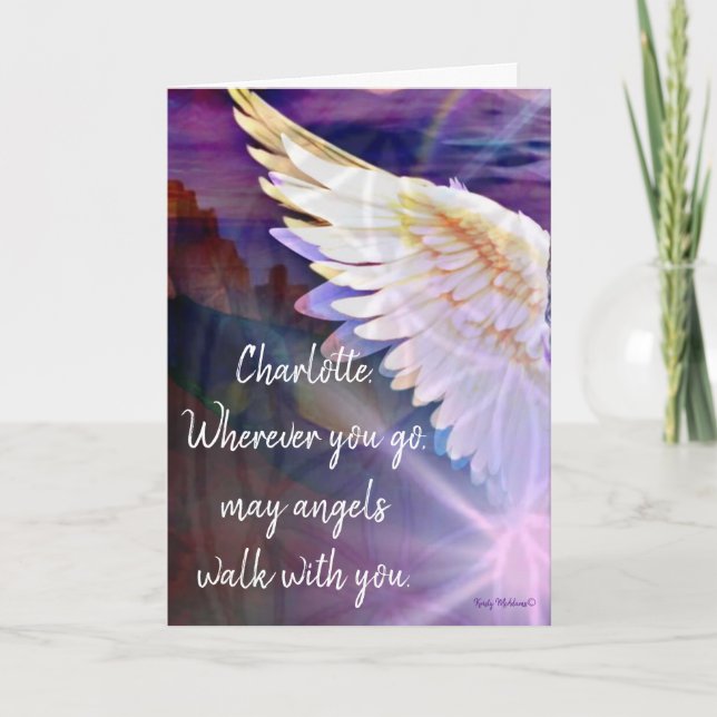 Angels With You Angel Name Folded Blank Greeting Card (Front)