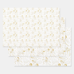 angels wrapping paper sheets