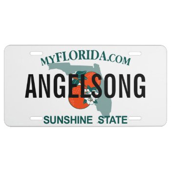 Angelsong Florida Custom License Plate by StargazerDesigns at Zazzle