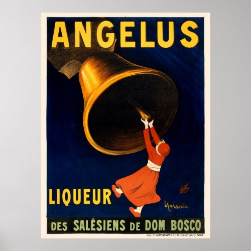 Angelus Liqueur France Vintage Poster 1907