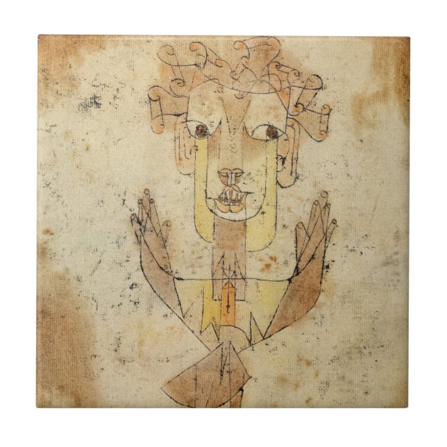 Angelus Novus by Paul Klee Ceramic Tile (Front)
