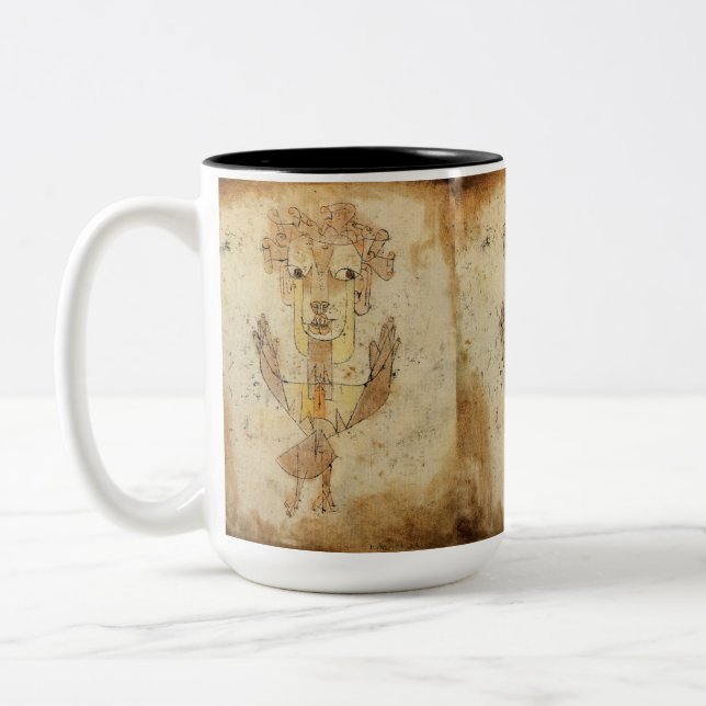 Angelus Novus by Paul Klee Two-Tone Coffee Mug (Left)