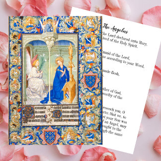 Angelus Virgin Mary Annunciation Catholic Prayer Note Card