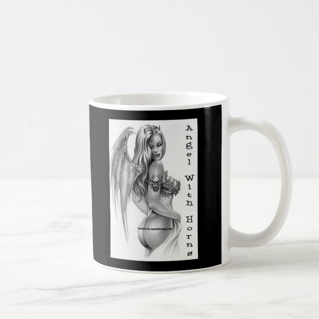 angelwithhornsbnwflash coffee mug (Right)