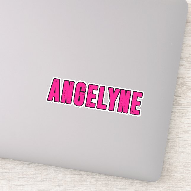 Angelyne name sticker (Detail)