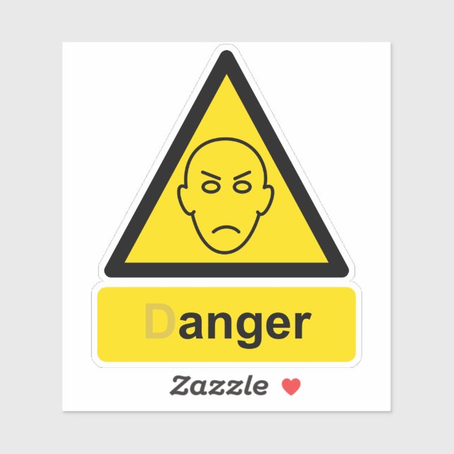 Anger danger parody warning sign sticker (Sheet)