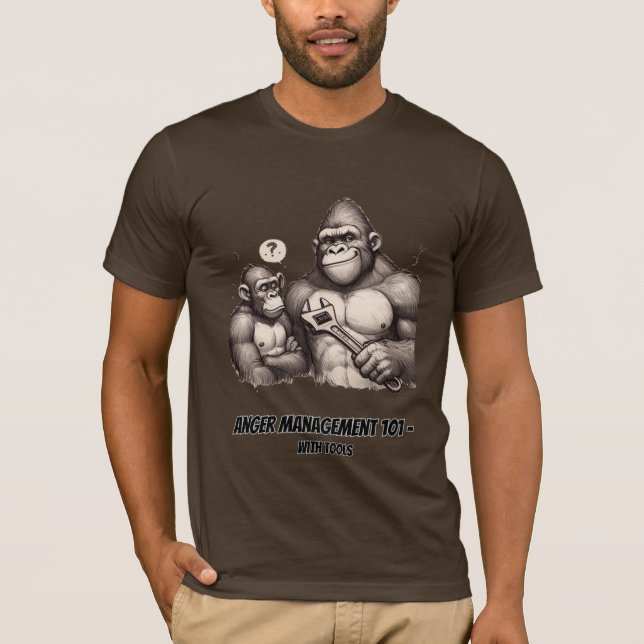 Anger Management 101 – Funny Gorilla Dad Mechanic  T-Shirt (Front)